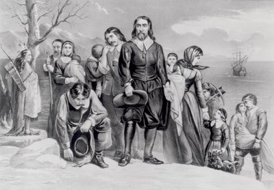 The Landing of the Pilgrims at Plymouth, Mass. Dec. 22nd, 1620 by N. and Ives, J.M. Currier